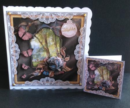 Cardtopper with Large Highbox Brown Beige Roses 388 by Ulla Skraedderdal