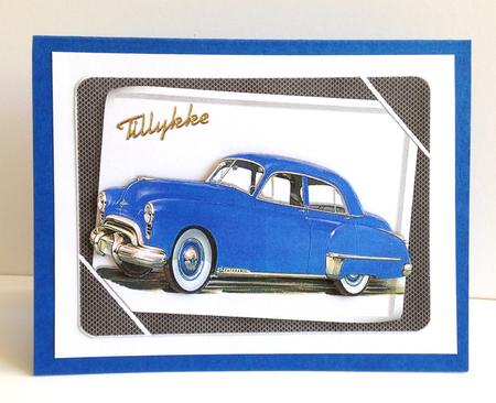 1949 Blue Oldsmobile Vintage Car in Frame by Ulla Skraedderdal