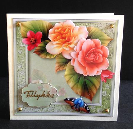 Beautiful Peach Begonias 8x8 Quick Topper by Ulla Skraedderdal
