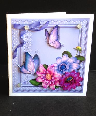 Lovely Deep Lilac Dahlia on a Scallopes Frame  by Ulla Skraedderdal