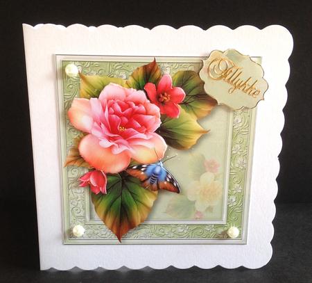 Beautiful Pink Begonia 8x8 Quick Topper by Ulla Skraedderdal