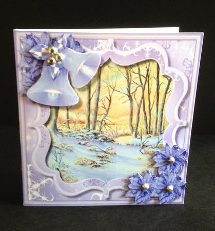 Lovely Christmas Scene with Lilac Poinsettias  by Ulla Skraedderdal