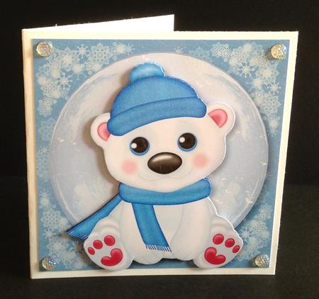 Christmas Polar Bear 8x8 Quick Topper by Ulla Skraedderdal