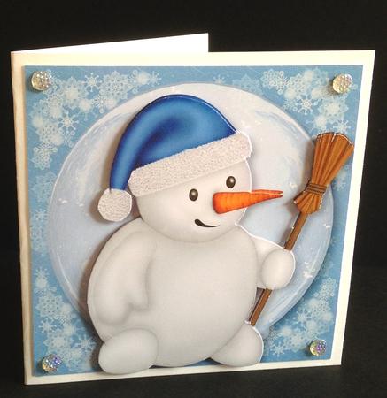 Christmas Snowman 8x8 Quick Topper by Ulla Skraedderdal