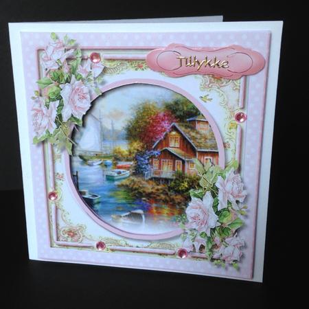 Beautiful Water Scene with French Roses by Ulla Skraedderdal