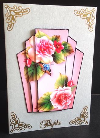 Art Deco Stacker Pink Begonias by Ulla Skraedderdal