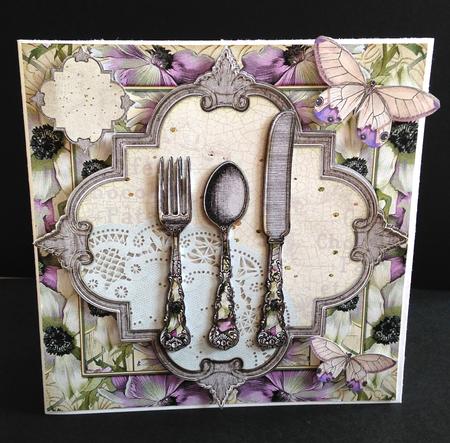 Vintage Shabby Country Cutlery Purple 474 by Ulla Skraedderdal