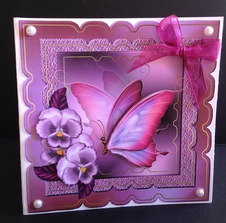Scallop Topper Butterflies and Pansies by Ulla Skraedderdal