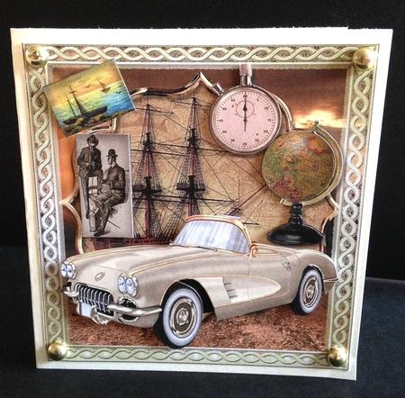Male Card 1950's Car by Ulla Skraedderdal