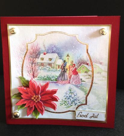 Vintage Carol Singers 7x7 Card with Decoupage by Ulla Skraedderdal