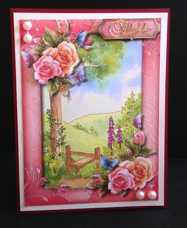 Beautiful Rosy Glo Roses with Verse  by Ulla Skraedderdal