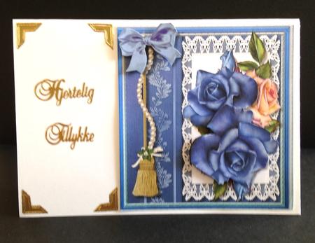 Beautidul Blue Roses on Butterfly Lace  by Ulla Skraedderdal