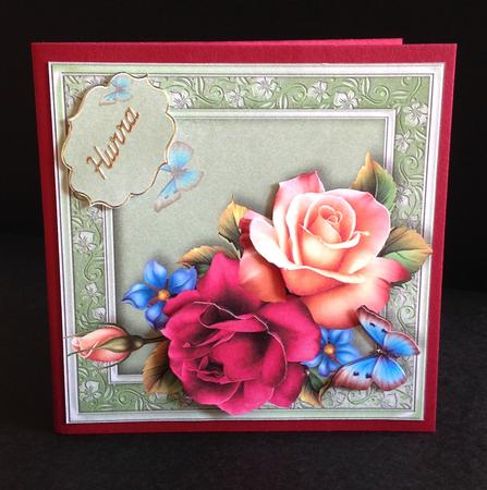 Summer Roses 8x8 Quick Topper by Ulla Skraedderdal