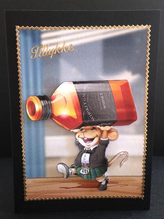 Scots Whisky Mouse! Green Kilt A4 by Ulla Skraedderdal