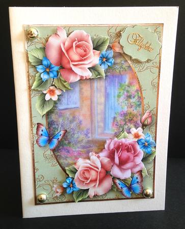 The Cottage Door & Vintage Roses by Ulla Skraedderdal