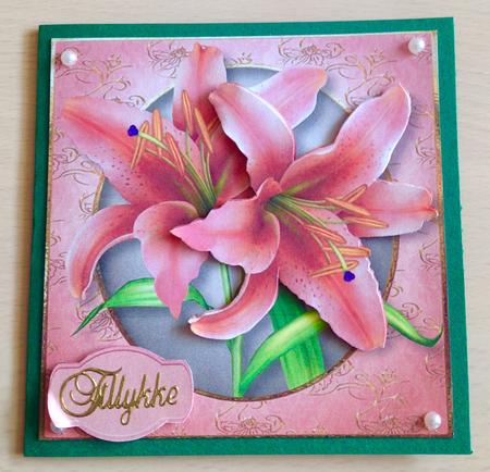 Beautiful Pink Lilies 8x8 Quick Topper by Ulla Skraedderdal