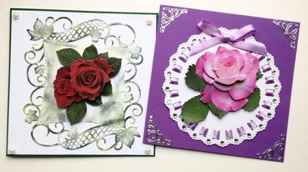 3 Pcs. 3D Roses, 2 Step by Step by Ulla Skraedderdal