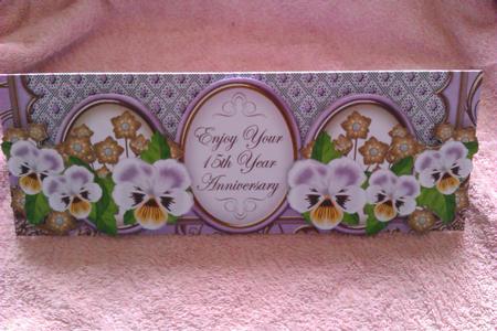 Lilac Pansies 15th Anniversary Large Dl Decoupage Card Kit by Val Goodman