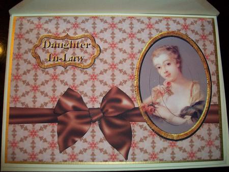 Daughter In-law Victorian Lady Card Front by Val Goodman