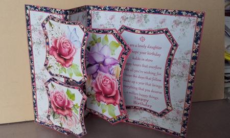 Fold Back Pop-up Vintage Roses Daughter Birthday Featured Gallery Photo