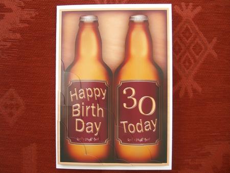 A5 30th Birthday Beer Gift Set Scallop Corner Side Stacker by Valerie Baker
