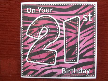 Funky Fun Zebra Print 21st Birthday Wavy Corner Side Stacker by Valerie Baker