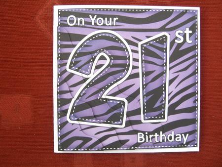 Funky Fun Zebra Print 21st Birthday Wavy Corner Side Stacker by Valerie Baker