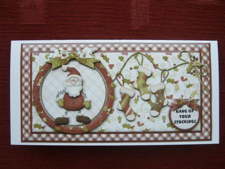 Hang Up Your Stockings Dl Christmas Card Front by Valerie Baker