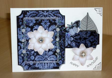 Blue Card Front with Decoupage by VALERIE BOYLE