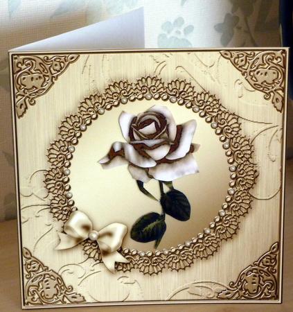 Square Metallic Lace and Bow Card Fronts Kit by VALERIE BOYLE