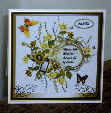 8x8 Flowers and Butterflies by VALERIE BOYLE