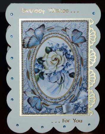 White Rose Butterflies 7x5in Swirvey Top and Bottom Stacker by VALERIE BOYLE