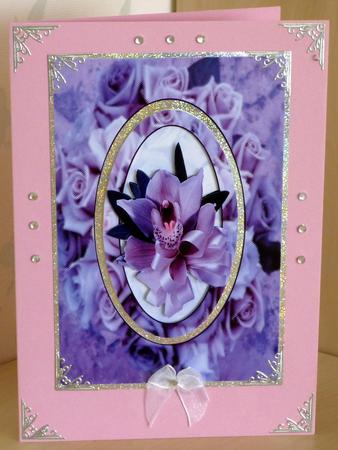 Swinger Card Purple Roses by VALERIE BOYLE