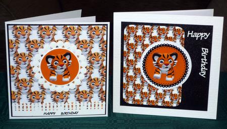 Cute Tiger Birthday Card by VALERIE BOYLE