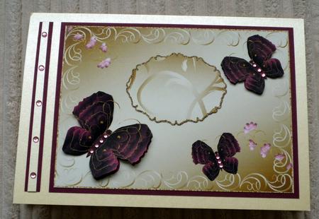 Magenta Butterflies 2 Card Fronts 1 by VALERIE BOYLE