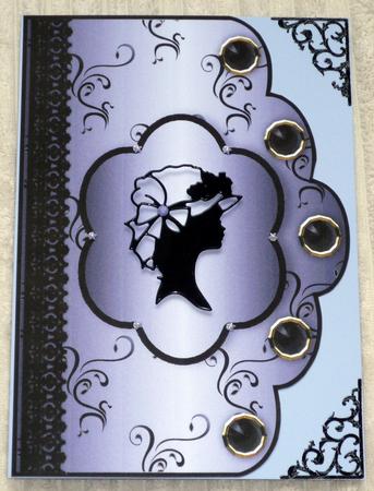 Scallop Swirls 'n Lace Card Fronts - Green and Mauve by VALERIE BOYLE