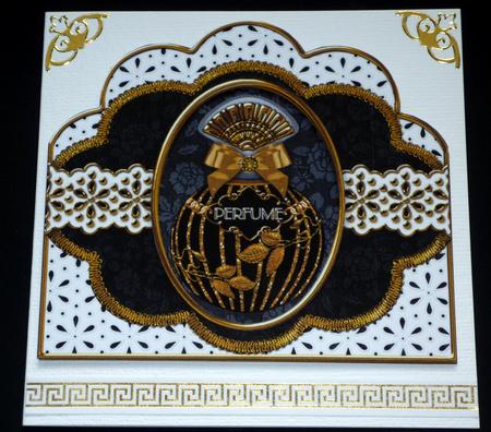 Black Onyx Perfume Em Anglaise Scallop Card Base Frame by VALERIE BOYLE