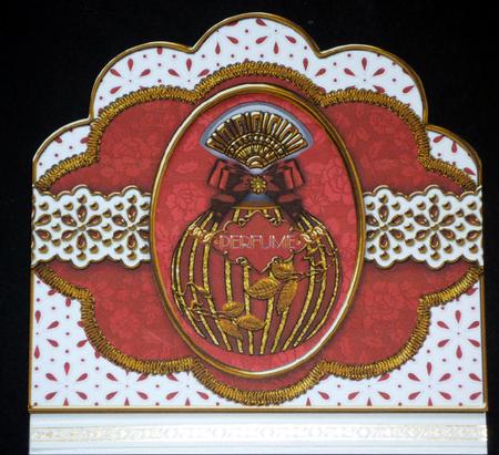 Ruby Perfume Em Anglaise Scallop Card Base Frame by VALERIE BOYLE