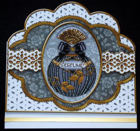 Silver Perfume Em Anglaise Scallop Card Base Frame by VALERIE BOYLE