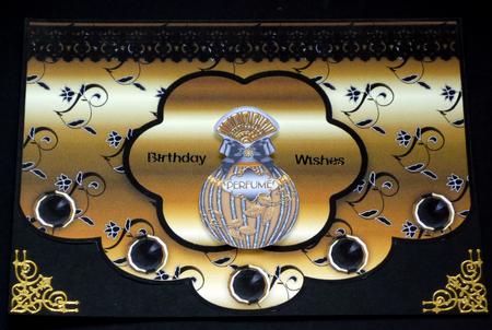 Floral A4 Scallop Edge 'n Lace Card Front - Gold by VALERIE BOYLE
