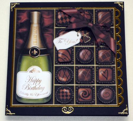 Birthday Champers Quick Card with 3D Decoupage by VALERIE BOYLE