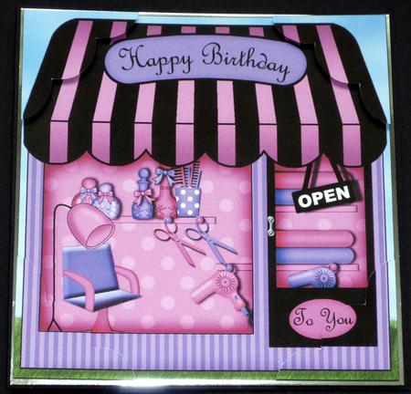 8 x 8 the Little Hairdresser Shop Topper by VALERIE BOYLE