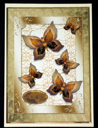 Brown Butterflies Large Card Front / Topper by VALERIE BOYLE