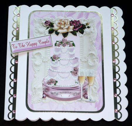 Pink Roses Wedding Cake in Ornate Frame by VALERIE BOYLE