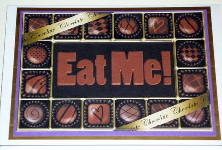 A4 Chocolate Greetings Card Topper by VALERIE BOYLE