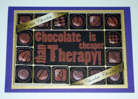 A5 Chocolate Greetings Scallop Corner Stacker by VALERIE BOYLE