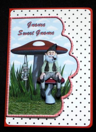 Gnome Sweet Gnome Scallope Curve Card by VALERIE BOYLE