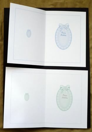 Mini Oval Lace and Ribbon Inserts - Green and Blue by VALERIE BOYLE