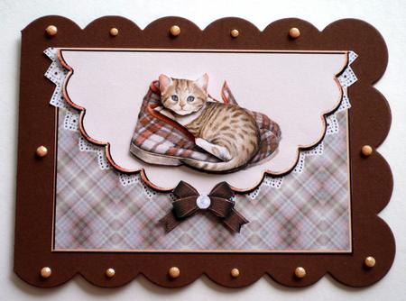 Cat in the Slippers Envelope Card by VALERIE BOYLE