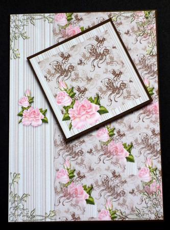 Pink Rose Toppers & Card Front by VALERIE BOYLE